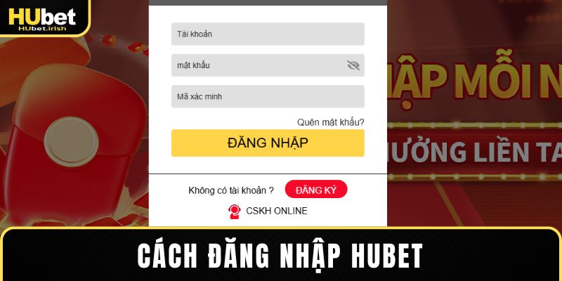 Các bước trong thao tác đăng nhập HUBET