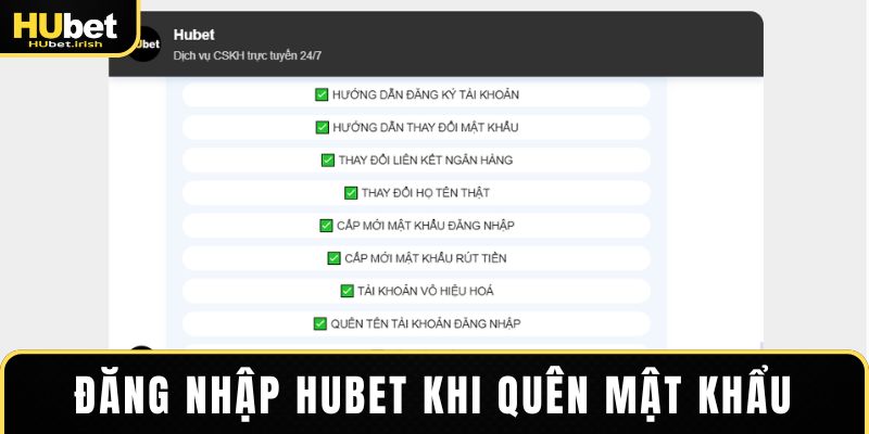 Quên mật khẩu truy cập HUBET và cách xử lý